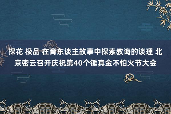 探花 极品 在育东谈主故事中探索教诲的谈理 北京密云召开庆祝第40个锤真金不怕火节大会