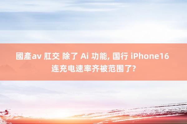 國產av 肛交 除了 Ai 功能， 国行 iPhone16 连充电速率齐被范围了?