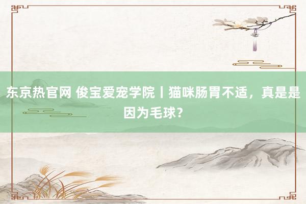 东京热官网 俊宝爱宠学院丨猫咪肠胃不适，真是是因为毛球？