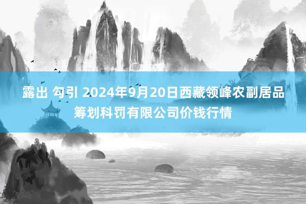 露出 勾引 2024年9月20日西藏领峰农副居品筹划科罚有限公司价钱行情