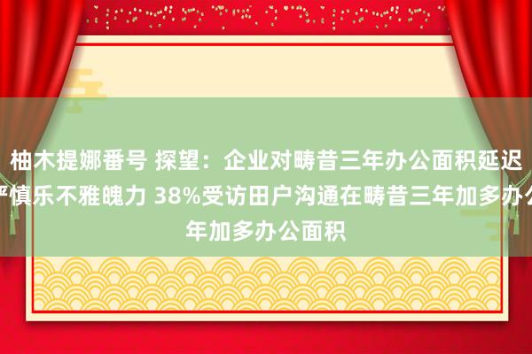 柚木提娜番号 探望：企业对畴昔三年办公面积延迟合手严慎乐不雅魄力 38%受访田户沟通在畴昔三年加多办公面积