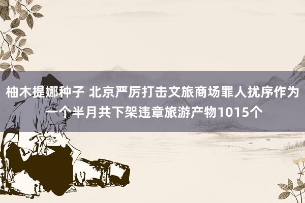 柚木提娜种子 北京严厉打击文旅商场罪人扰序作为 一个半月共下架违章旅游产物1015个