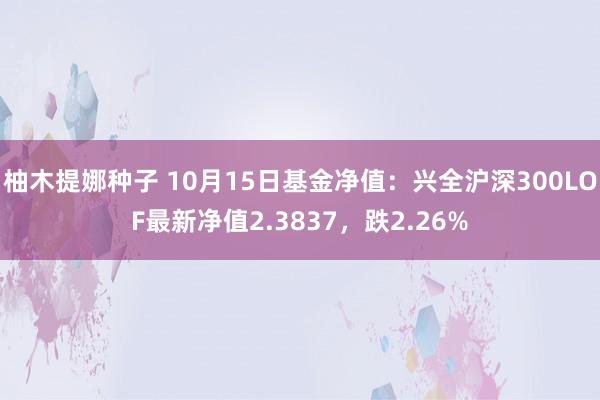 柚木提娜种子 10月15日基金净值：兴全沪深300LOF最新净值2.3837，跌2.26%