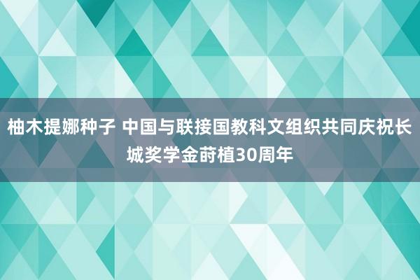 柚木提娜种子 中国与联接国教科文组织共同庆祝长城奖学金莳植30周年