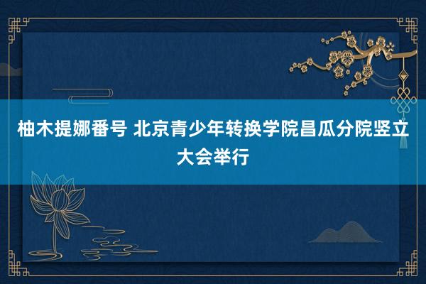 柚木提娜番号 北京青少年转换学院昌瓜分院竖立大会举行