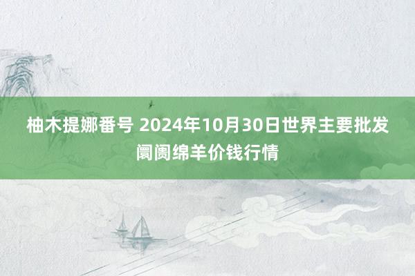 柚木提娜番号 2024年10月30日世界主要批发阛阓绵羊价钱行情