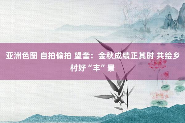 亚洲色图 自拍偷拍 望奎：金秋成绩正其时 共绘乡村好“丰”景