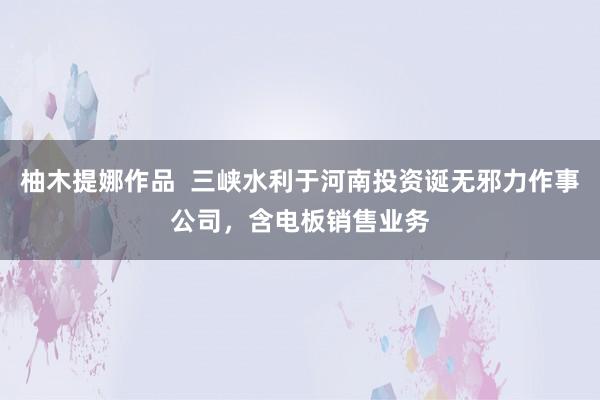 柚木提娜作品  三峡水利于河南投资诞无邪力作事公司，含电板销售业务