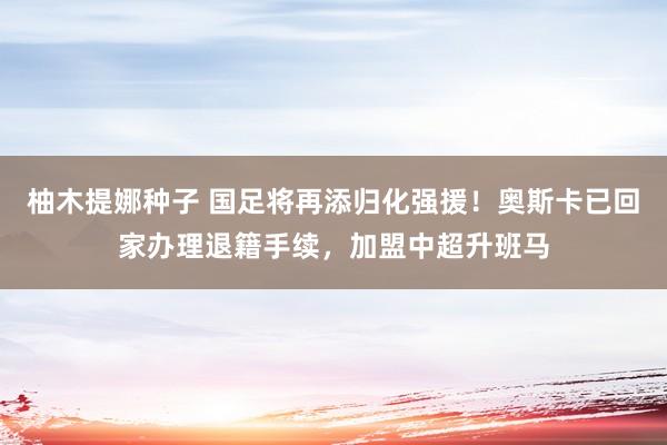 柚木提娜种子 国足将再添归化强援！奥斯卡已回家办理退籍手续，加盟中超升班马