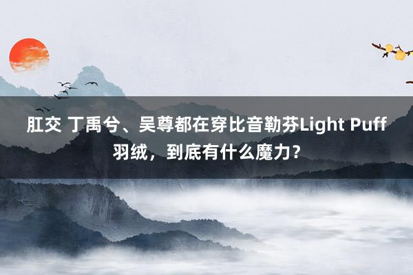 肛交 丁禹兮、吴尊都在穿比音勒芬Light Puff羽绒，到底有什么魔力？