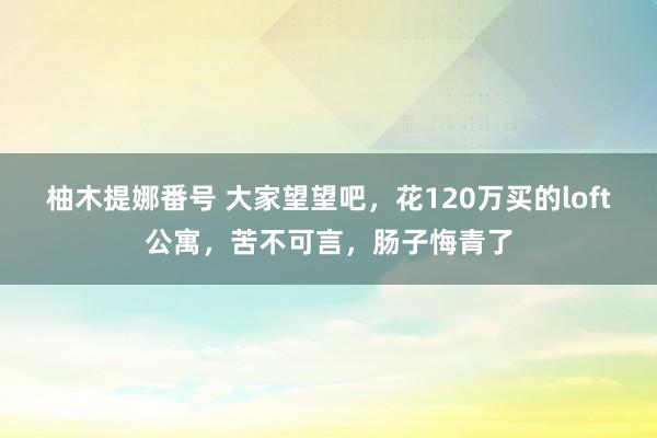 柚木提娜番号 大家望望吧，花120万买的loft公寓，苦不可言，肠子悔青了