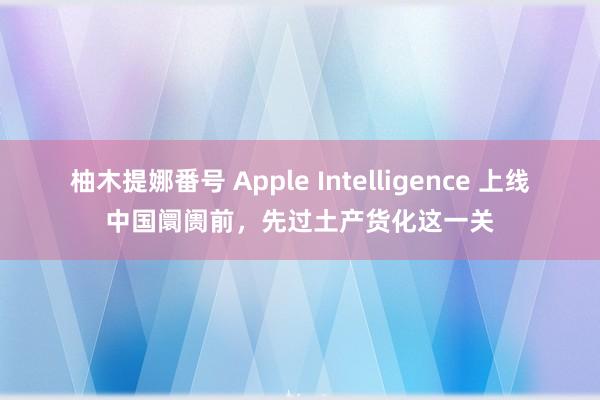 柚木提娜番号 Apple Intelligence 上线中国阛阓前，先过土产货化这一关