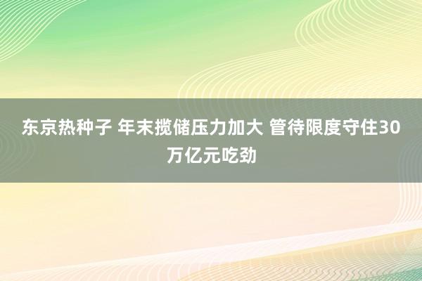 东京热种子 年末揽储压力加大 管待限度守住30万亿元吃劲