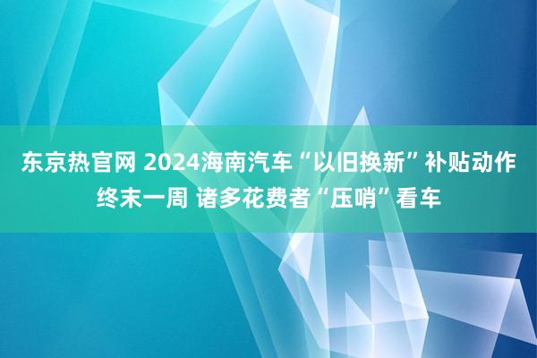 东京热官网 2024海南汽车“以旧换新”补贴动作终末一周 诸多花费者“压哨”看车