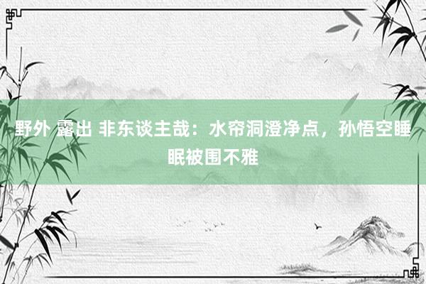 野外 露出 非东谈主哉：水帘洞澄净点，孙悟空睡眠被围不雅