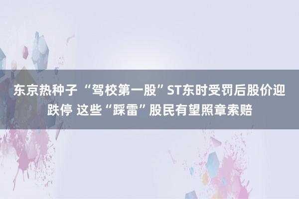 东京热种子 “驾校第一股”ST东时受罚后股价迎跌停 这些“踩雷”股民有望照章索赔