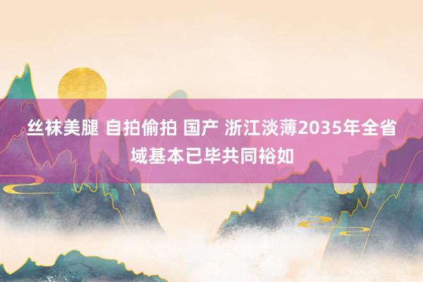 丝袜美腿 自拍偷拍 国产 浙江淡薄2035年全省域基本已毕共同裕如