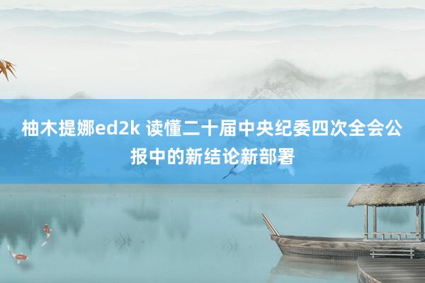 柚木提娜ed2k 读懂二十届中央纪委四次全会公报中的新结论新部署