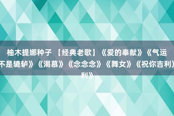 柚木提娜种子 【经典老歌】《爱的奉献》《气运不是辘轳》《渴慕》《念念念》《舞女》《祝你吉利》