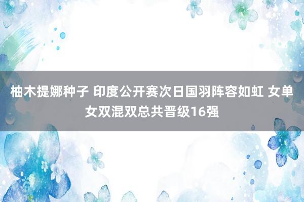 柚木提娜种子 印度公开赛次日国羽阵容如虹 女单女双混双总共晋级16强