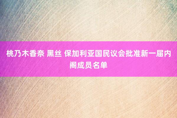 桃乃木香奈 黑丝 保加利亚国民议会批准新一届内阁成员名单