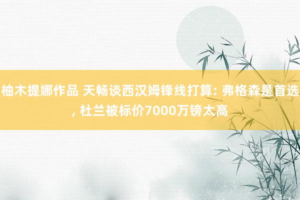 柚木提娜作品 天畅谈西汉姆锋线打算: 弗格森是首选， 杜兰被标价7000万镑太高